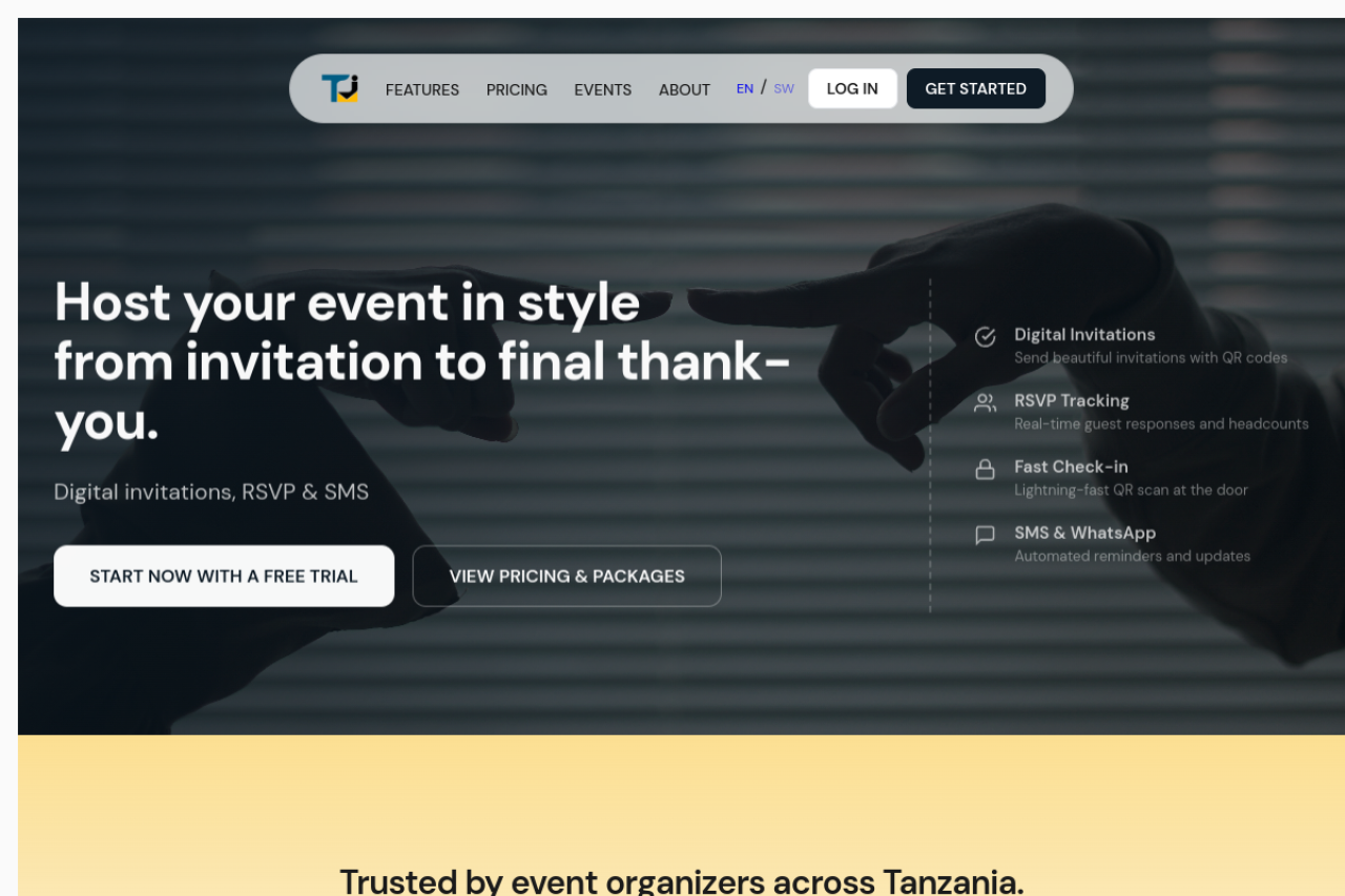 TuwaInvite, Digital invitations, RSVP & SMS for every event