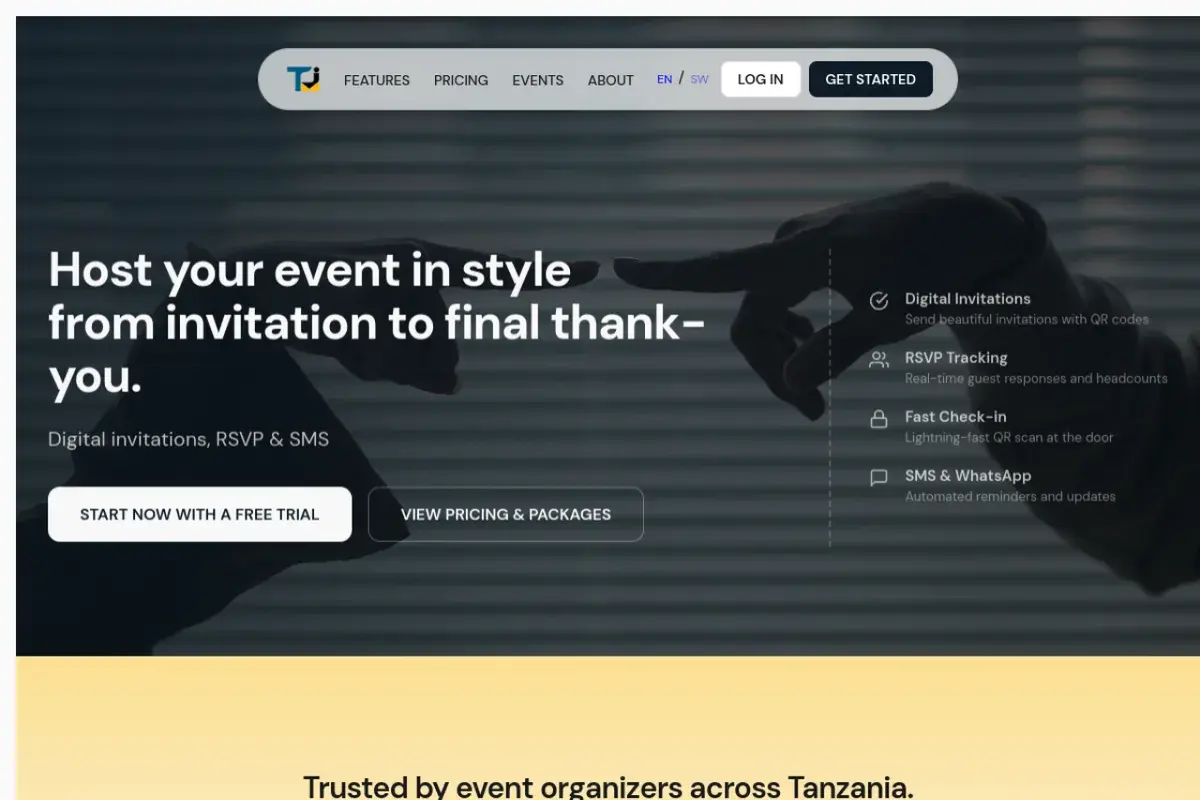 TuwaInvite digital invitations and RSVP event management platform for Tanzania